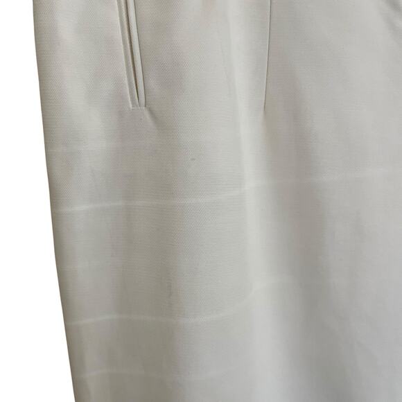 Lord & Taylor | Ivory Off White Ankle Zipper Tapered Dress Pants FLAWS Size 12 - Picture 4 of 10